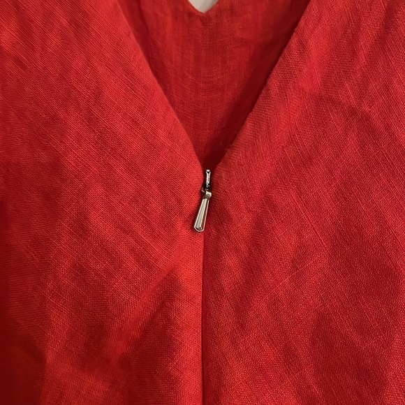 Wolf & Badger Haris Cotton V” Neck Maxi Linen Dress - Coral Reef Size XS - Picture 8 of 11